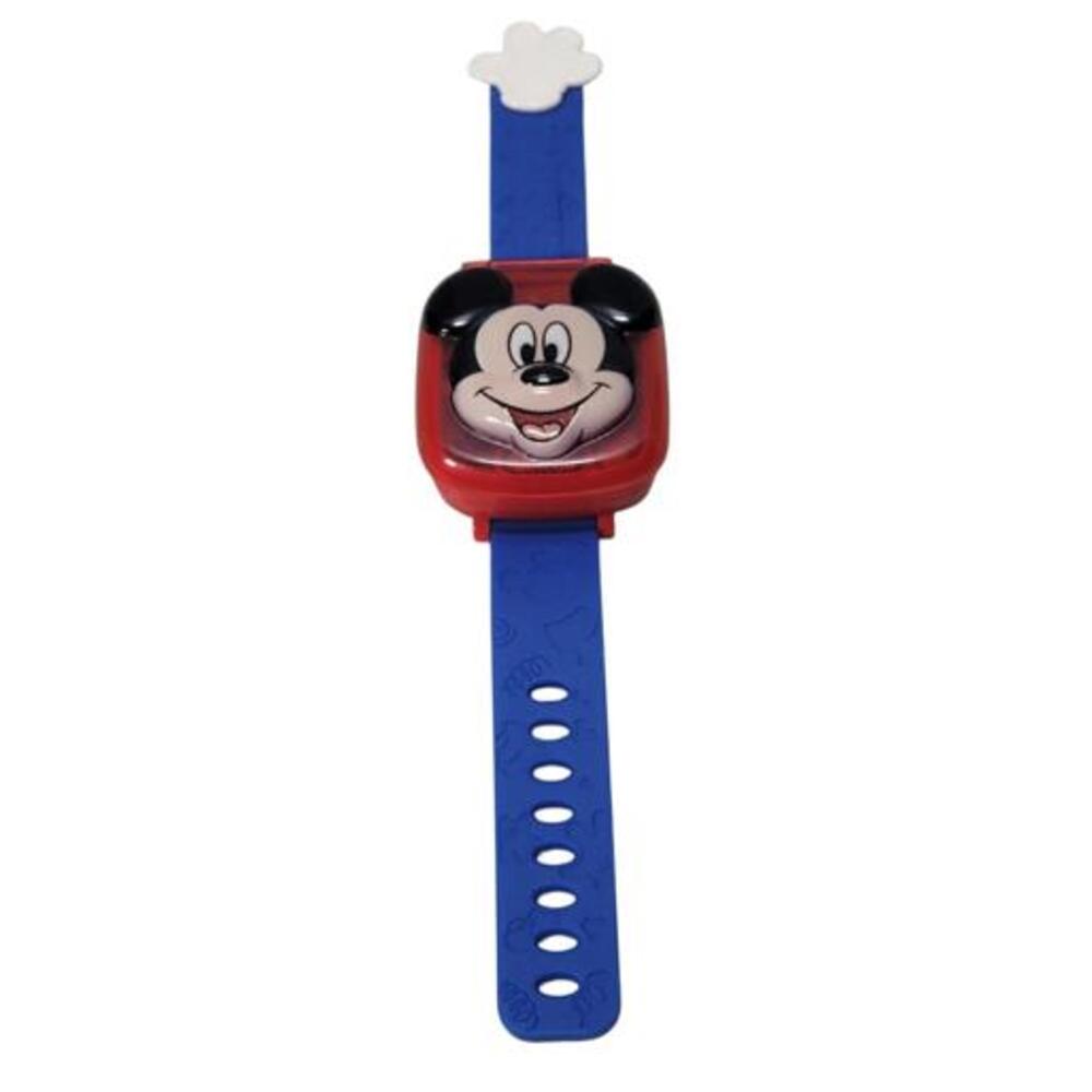 VTech Mickey Mouse Kids Digital LCD Watch Flip Cover Blue Red Adjustable Working